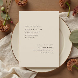 Moderne Minimalistische Elegante Einfache Beige Ho Einladung