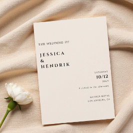 Moderne Minimalistische Elegante Einfache Creme-Ho Einladung