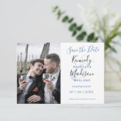 Moderne Minimalistische ✨ 💍 Elegante Einfache Hoc Save The Date (Stehend Vorderseite)