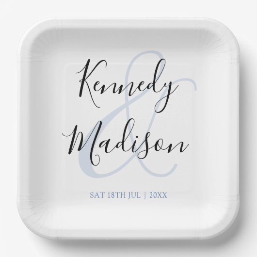 Moderne Minimalistische 🤵 Elegante Einfache Hochz Pappteller (Vorderseite)