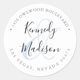 Moderne Minimalistische 🤵 Elegante Einfache Hochz Runder Aufkleber