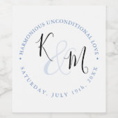 Moderne Minimalistische 🤵 Elegante Einfache Hochz Weinetikett (Einzelnes Label)