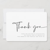 Moderne Minimalistische Elegante Einfache Hochzeit Dankeskarte (Vorderseite)