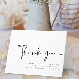 Moderne Minimalistische Elegante Einfache Hochzeit Dankeskarte