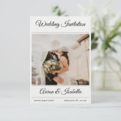 Moderne Minimalistische Elegante Einfache Hochzeit Einladung (Stehend Vorderseite)