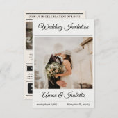 Moderne Minimalistische Elegante Einfache Hochzeit Einladung (Vorne/Hinten)