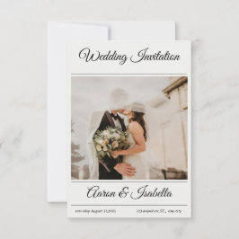 Moderne Minimalistische Elegante Einfache Hochzeit Einladung