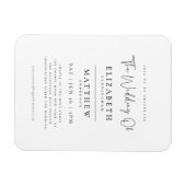 Moderne Minimalistische Elegante Einfache Hochzeit Magnet (Horizontal)
