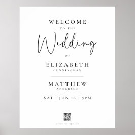 Moderne Minimalistische Elegante Einfache Hochzeit Poster
