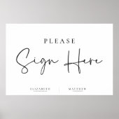 Moderne Minimalistische Elegante Einfache Hochzeit Poster (Vorne)