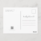Moderne Minimalistische Elegante Einfache Hochzeit Postkarte (Rückseite)