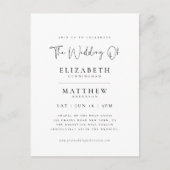 Moderne Minimalistische Elegante Einfache Hochzeit Postkarte (Vorderseite)