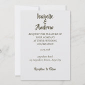 Moderne Minimalistische Elegante Einfache Hochzeit Save The Date (Rückseite)