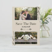 Moderne Minimalistische Elegante Einfache Hochzeit Save The Date (Stehend Vorderseite)