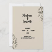 Moderne Minimalistische Elegante Einfache Hochzeit Save The Date (Rückseite)