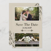 Moderne Minimalistische Elegante Einfache Hochzeit Save The Date (Vorne/Hinten)