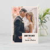 Moderne Minimalistische Elegante Einfache Hochzeit Save The Date (Stehend Vorderseite)