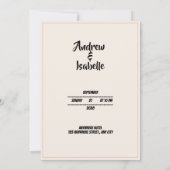 Moderne Minimalistische Elegante Einfache Hochzeit Save The Date (Rückseite)