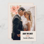 Moderne Minimalistische Elegante Einfache Hochzeit Save The Date (Vorne/Hinten)