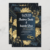 Moderne minimalistische Elegante Einfache Hochzeit Save The Date (Vorne/Hinten)