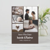 Moderne Minimalistische Elegante Einfache Hochzeit Save The Date (Stehend Vorderseite)