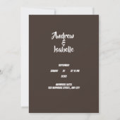 Moderne Minimalistische Elegante Einfache Hochzeit Save The Date (Rückseite)