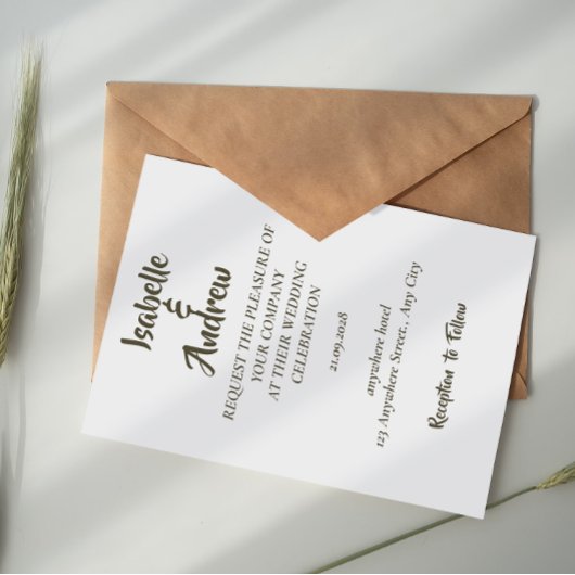 Moderne Minimalistische Elegante Einfache Hochzeit Save The Date