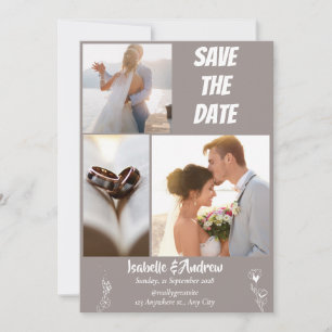 Moderne Minimalistische Elegante Einfache Hochzeit Save The Date