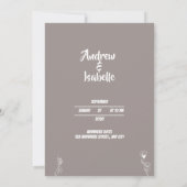 Moderne Minimalistische Elegante Einfache Hochzeit Save The Date (Rückseite)