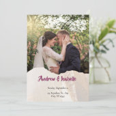 Moderne Minimalistische Elegante Einfache Hochzeit Save The Date (Stehend Vorderseite)