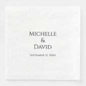 Moderne Minimalistische Elegante Einfache Hochzeit Serviette (Vorderseite)