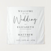 Moderne Minimalistische Elegante Einfache Hochzeit Wandteppich (Vorderseite)