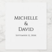 Moderne Minimalistische Elegante Einfache Hochzeit Weinetikett (Einzelnes Label)
