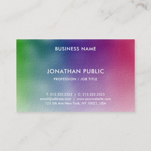 Moderne Minimalistische Elegante Einfache Vorlage Visitenkarte (Rückseite)