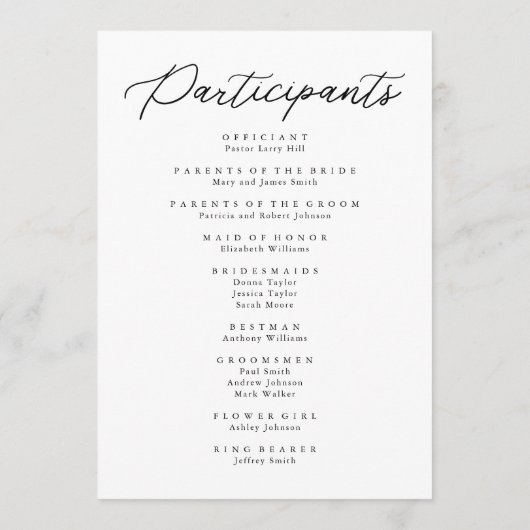 Moderne Minimalistische Elegante Eleganz Einfache Programm (Rückseite)