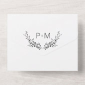 Moderne Minimalistische, elegante Foliage QR Code All In One Einladung (Rückseite)