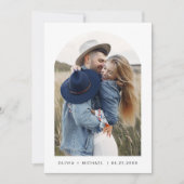 Moderne Minimalistische Elegante Foto Hochzeit Einladung (Vorderseite)