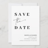 Moderne Minimalistische Elegante Foto Save the Dat Einladung (Vorderseite)