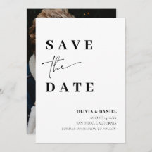 Moderne Minimalistische Elegante Foto Save the Dat
