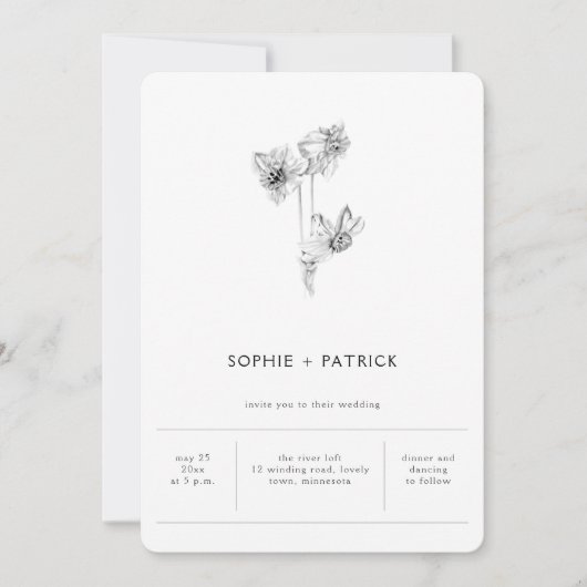 Moderne Minimalistische Elegante Frühjahrssonne Einladung (Vorderseite)