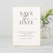 Moderne Minimalistische, elegante Goldhochzeit Save The Date (Stehend Vorderseite)