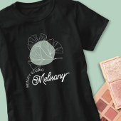 Moderne Minimalistische Elegante Grüne Linie Kunst T-Shirt