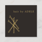 Moderne Minimalistische Elegante Haarstylistin Quadratische Visitenkarte (Vorderseite)