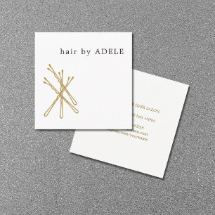 Moderne Minimalistische Elegante Haarstylistin Quadratische Visitenkarte
