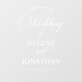 Moderne Minimalistische Elegante Hochzeit Willkomm Fensteraufkleber (Blatt)