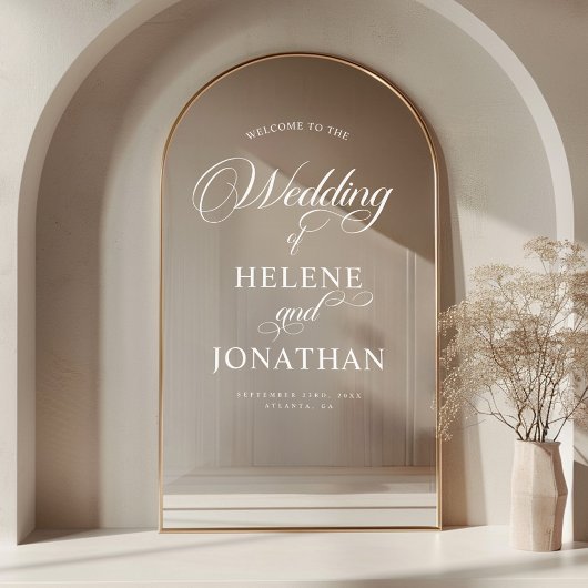 Moderne Minimalistische Elegante Hochzeit Willkomm Fensteraufkleber