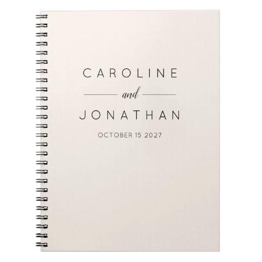Moderne Minimalistische, elegante Hochzeitscreme Notizblock (Vorderseite)