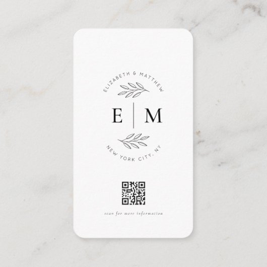 Moderne Minimalistische elegante Hochzeitsunterkun Begleitkarte (Rückseite)