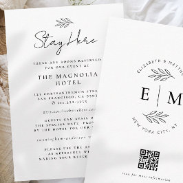 Moderne Minimalistische elegante Hochzeitsunterkun Begleitkarte