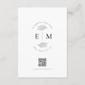 Moderne Minimalistische elegante Hochzeitsunterkun Begleitkarte (Rückseite)